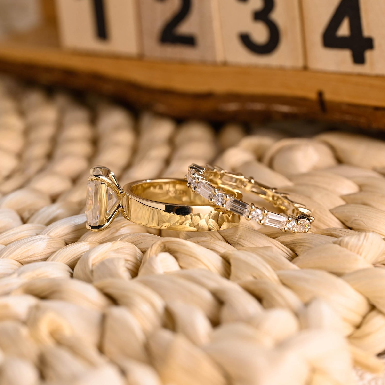 1.0 CT Round Solitaire Lab Grown Diamond Bridal Ring Set