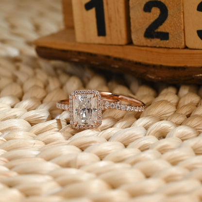1.0 CT Round Solitaire Lab Grown Diamond Bridal Ring Set