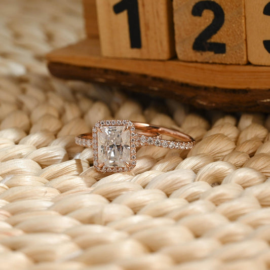 1.0 CT Round Solitaire Lab Grown Diamond Bridal Ring Set