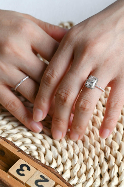 1.0 CT Round Solitaire Lab Grown Diamond Bridal Ring Set