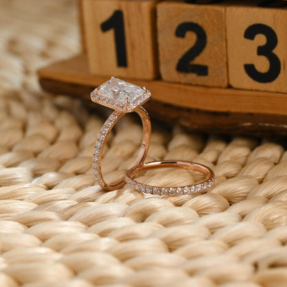 1.0 CT Round Solitaire Lab Grown Diamond Bridal Ring Set
