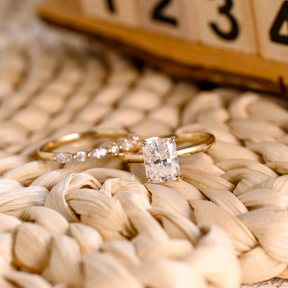 1.0 CT Round Solitaire Lab Grown Diamond Bridal Ring Set