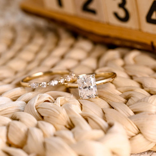 1.0 CT Round Solitaire Lab Grown Diamond Bridal Ring Set