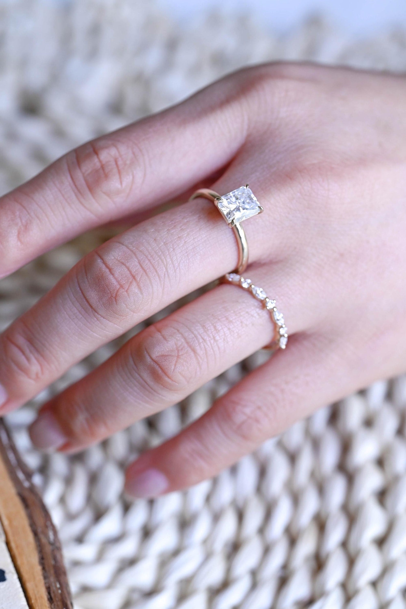 1.0 CT Round Solitaire Lab Grown Diamond Bridal Ring Set
