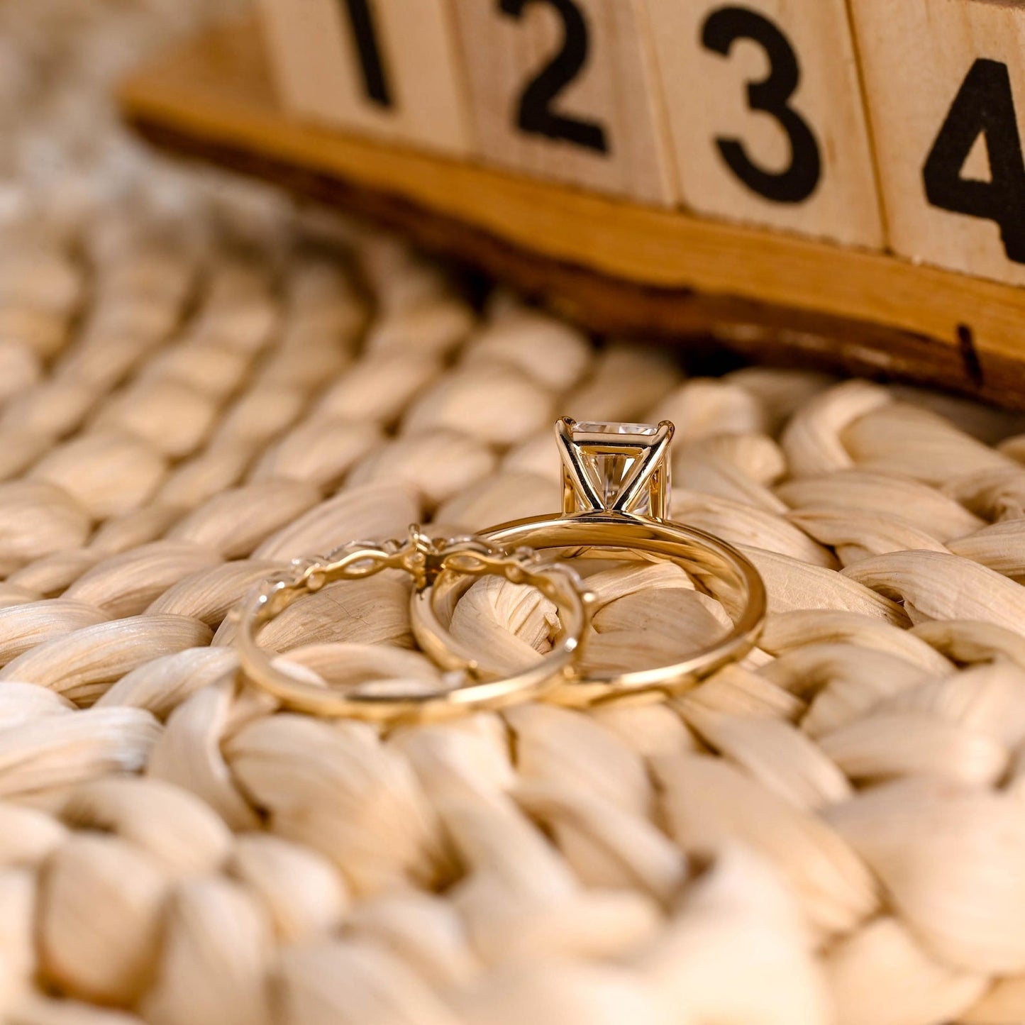 1.0 CT Round Solitaire Lab Grown Diamond Bridal Ring Set