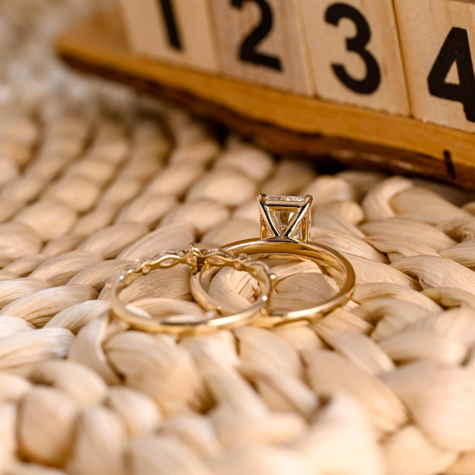 1.0 CT Round Solitaire Lab Grown Diamond Bridal Ring Set