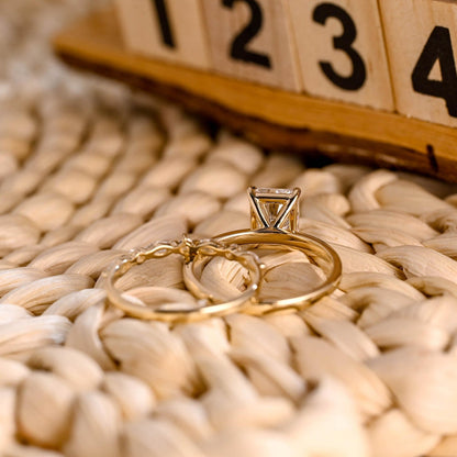 1.0 CT Round Solitaire Lab Grown Diamond Bridal Ring Set