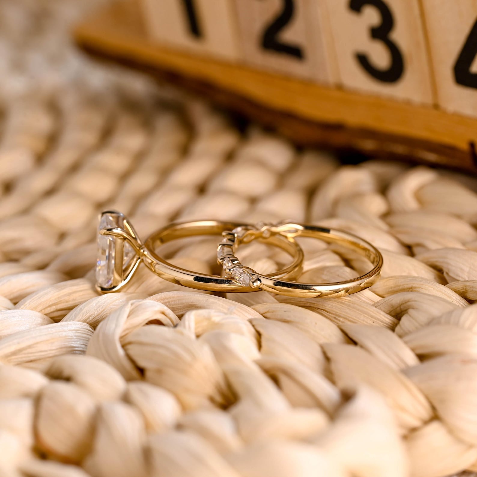 1.0 CT Round Solitaire Lab Grown Diamond Bridal Ring Set