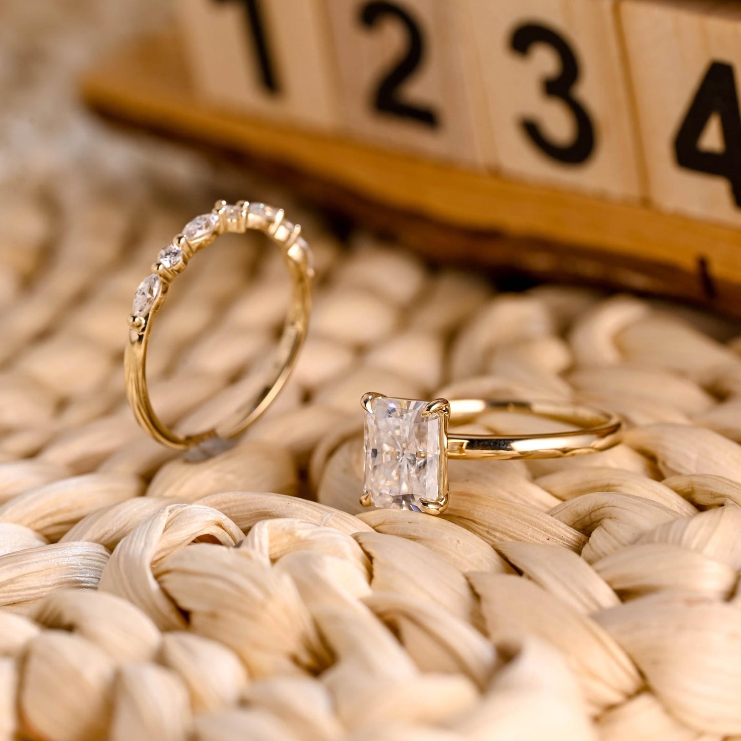 1.0 CT Round Solitaire Lab Grown Diamond Bridal Ring Set