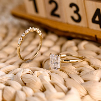 1.0 CT Round Solitaire Lab Grown Diamond Bridal Ring Set