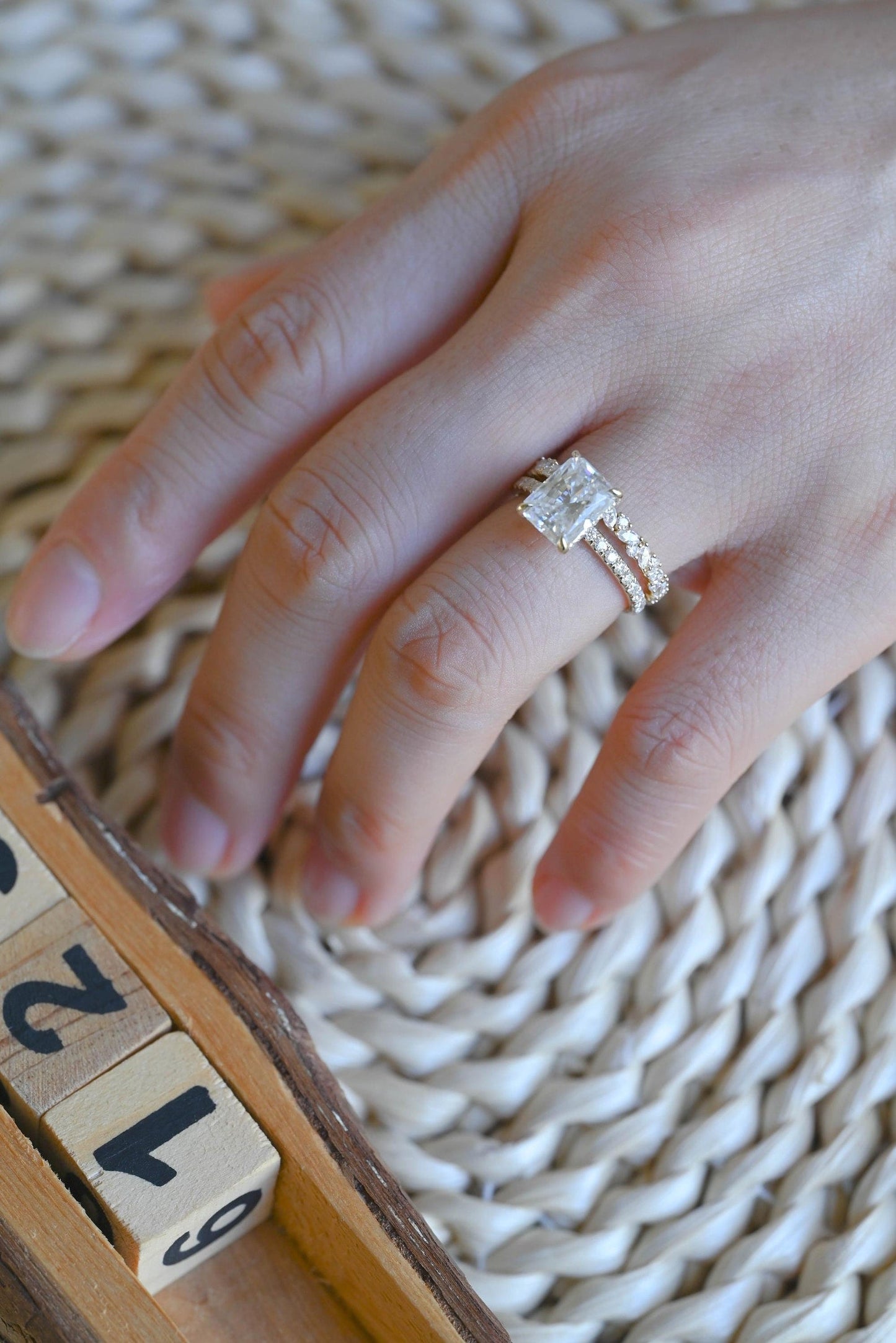 1.0 CT Round Solitaire Lab Grown Diamond Bridal Ring Set