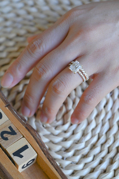 1.0 CT Round Solitaire Lab Grown Diamond Bridal Ring Set