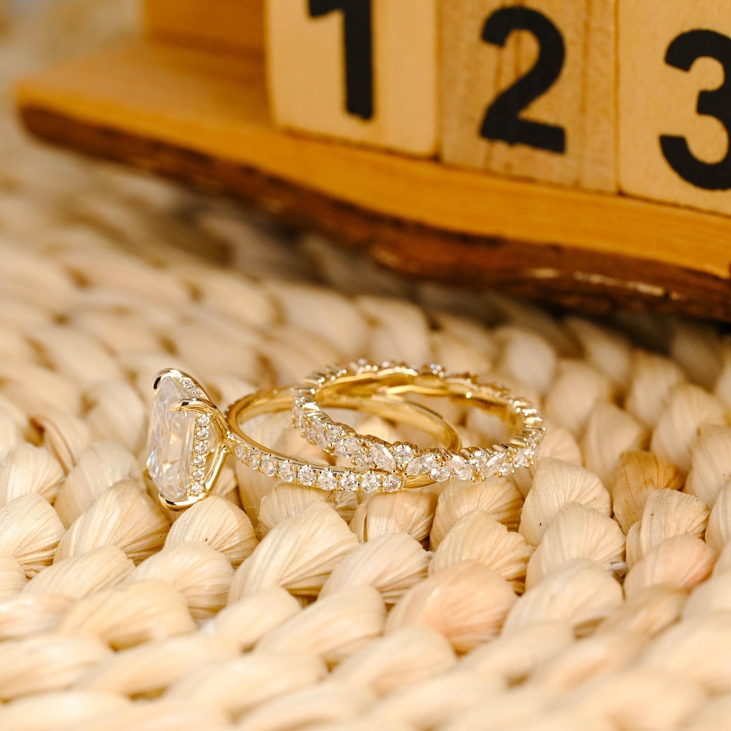 1.0 CT Round Solitaire Lab Grown Diamond Bridal Ring Set