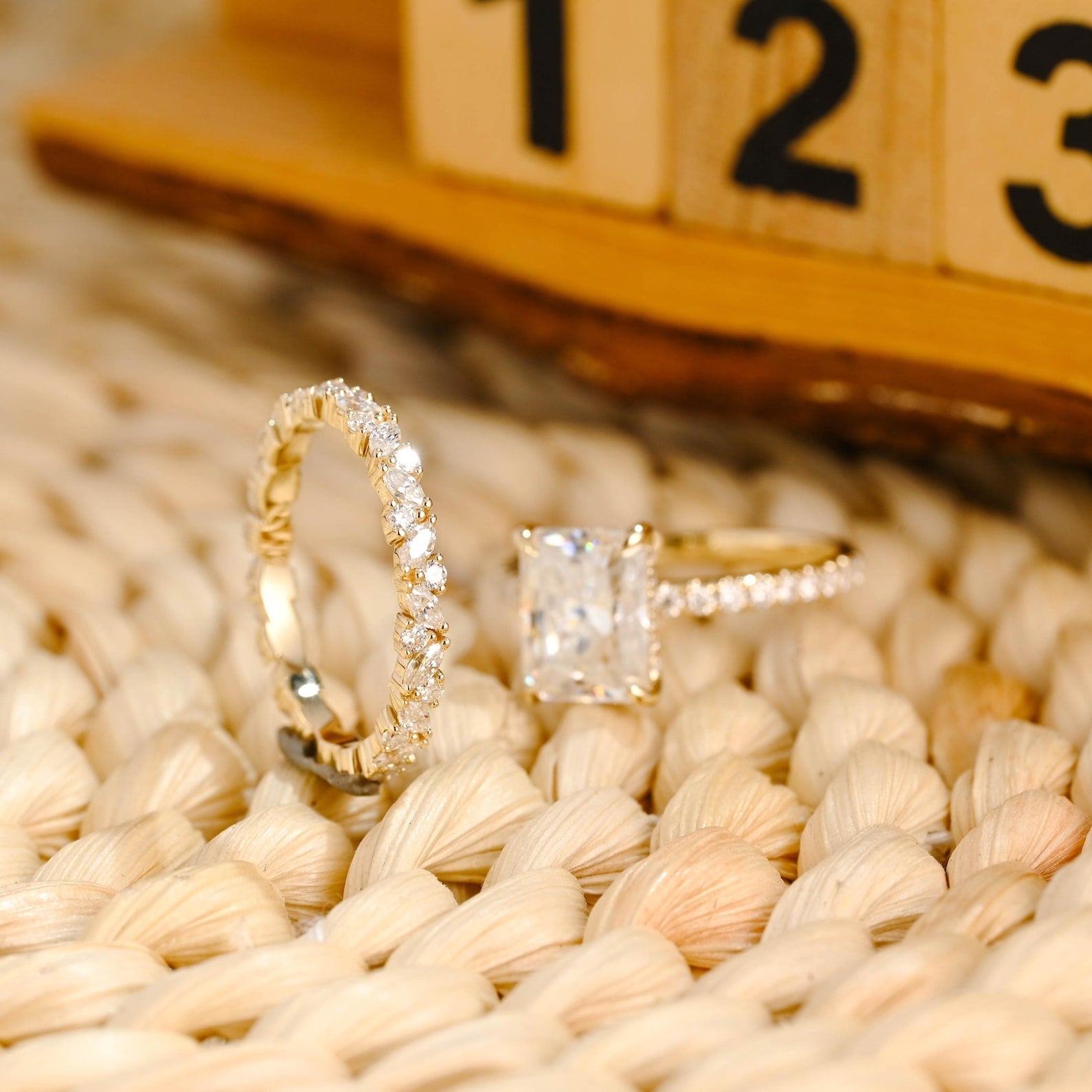 1.0 CT Round Solitaire Lab Grown Diamond Bridal Ring Set