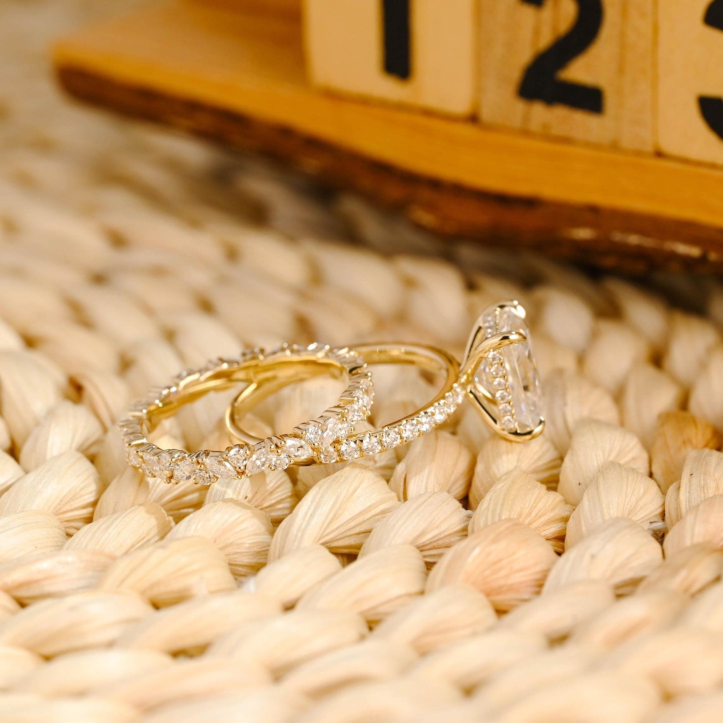 1.0 CT Round Solitaire Lab Grown Diamond Bridal Ring Set