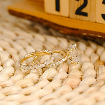 1.0 CT Round Solitaire Lab Grown Diamond Bridal Ring Set