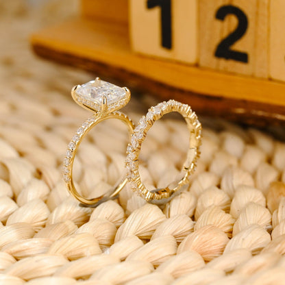 1.0 CT Round Solitaire Lab Grown Diamond Bridal Ring Set