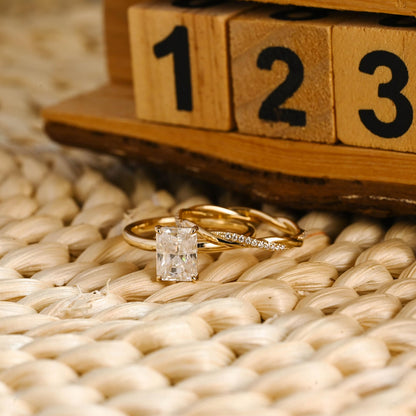 1.0 CT Round Solitaire Lab Grown Diamond Bridal Ring Set