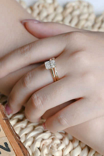 1.0 CT Round Solitaire Lab Grown Diamond Bridal Ring Set