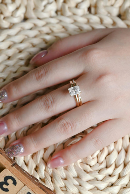 1.0 CT Round Solitaire Lab Grown Diamond Bridal Ring Set