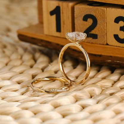 1.0 CT Round Solitaire Lab Grown Diamond Bridal Ring Set