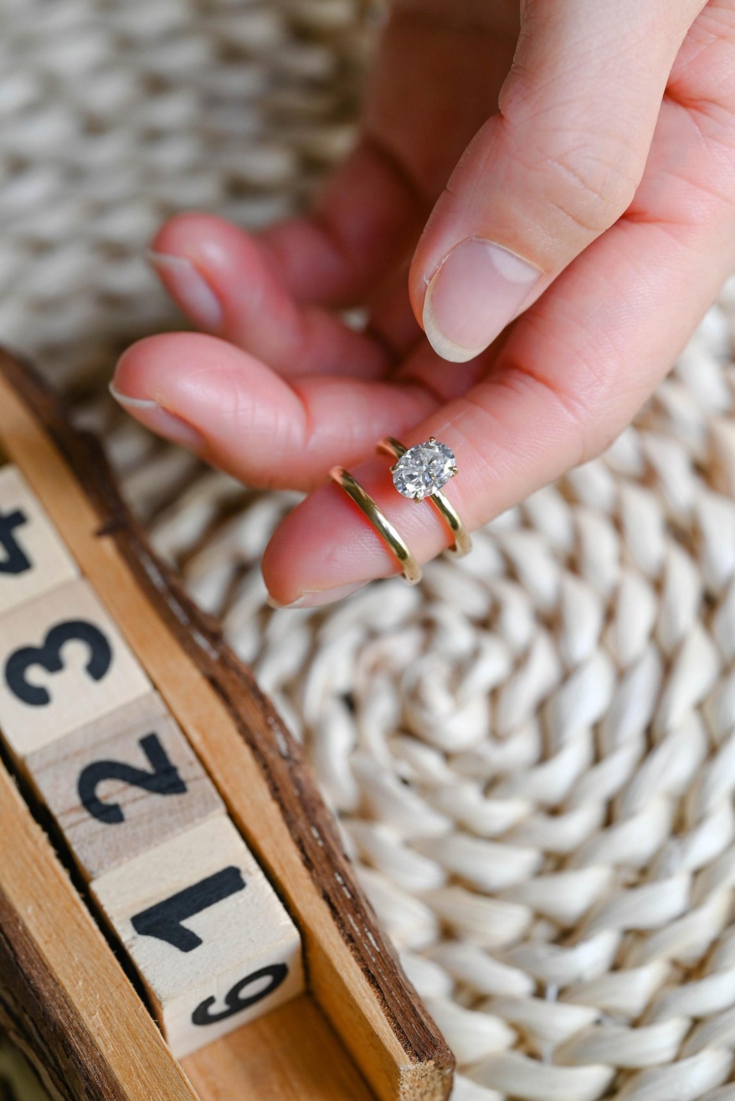 1.0 CT Round Solitaire Lab Grown Diamond Bridal Ring Set