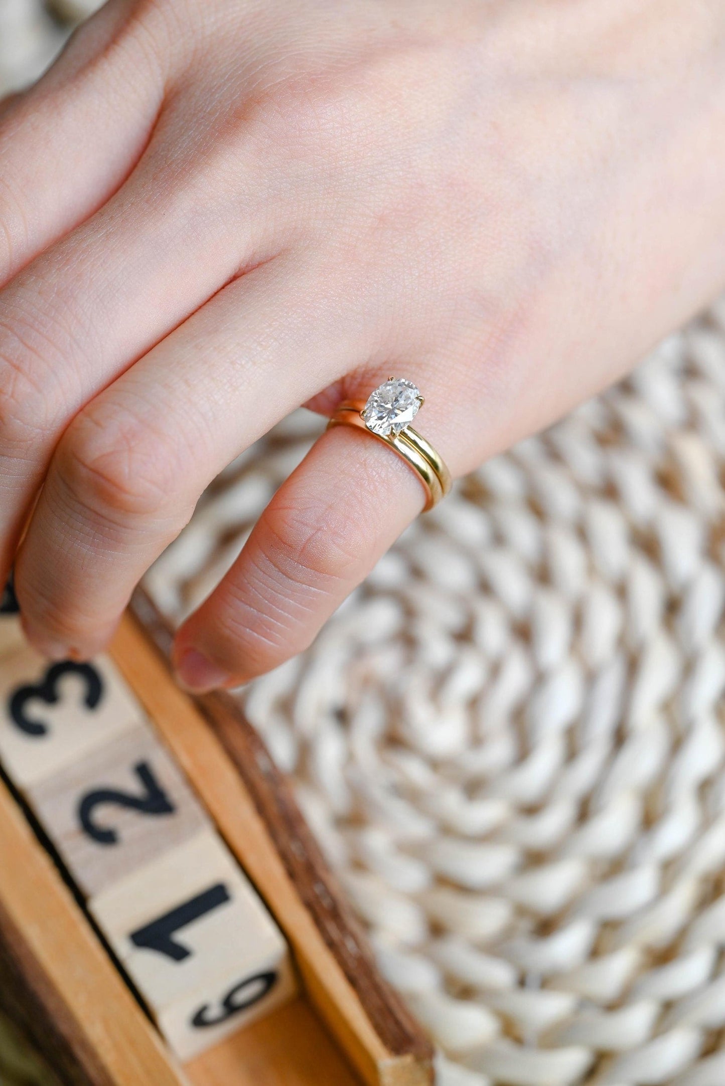 1.0 CT Round Solitaire Lab Grown Diamond Bridal Ring Set
