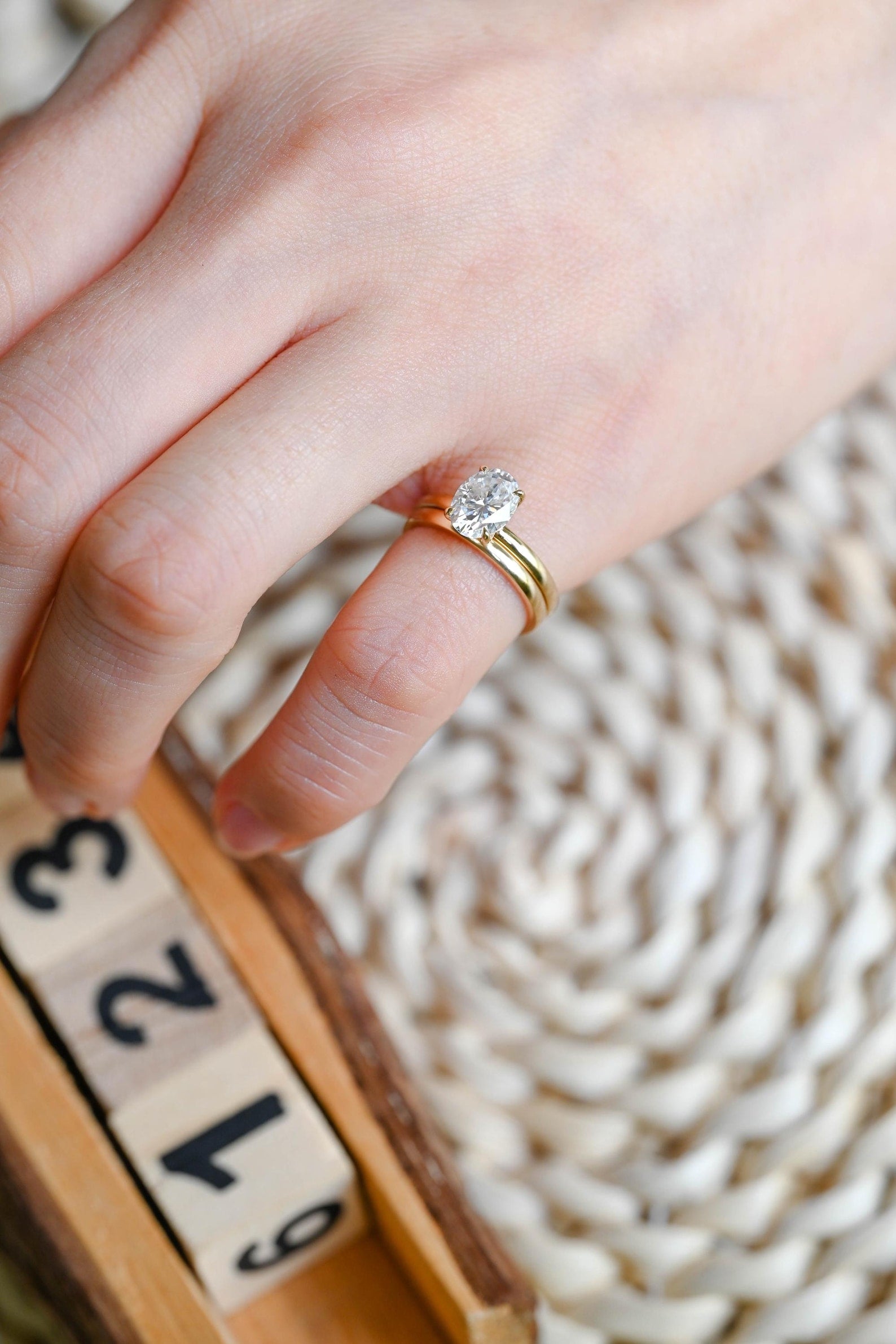 1.0 CT Round Solitaire Lab Grown Diamond Bridal Ring Set