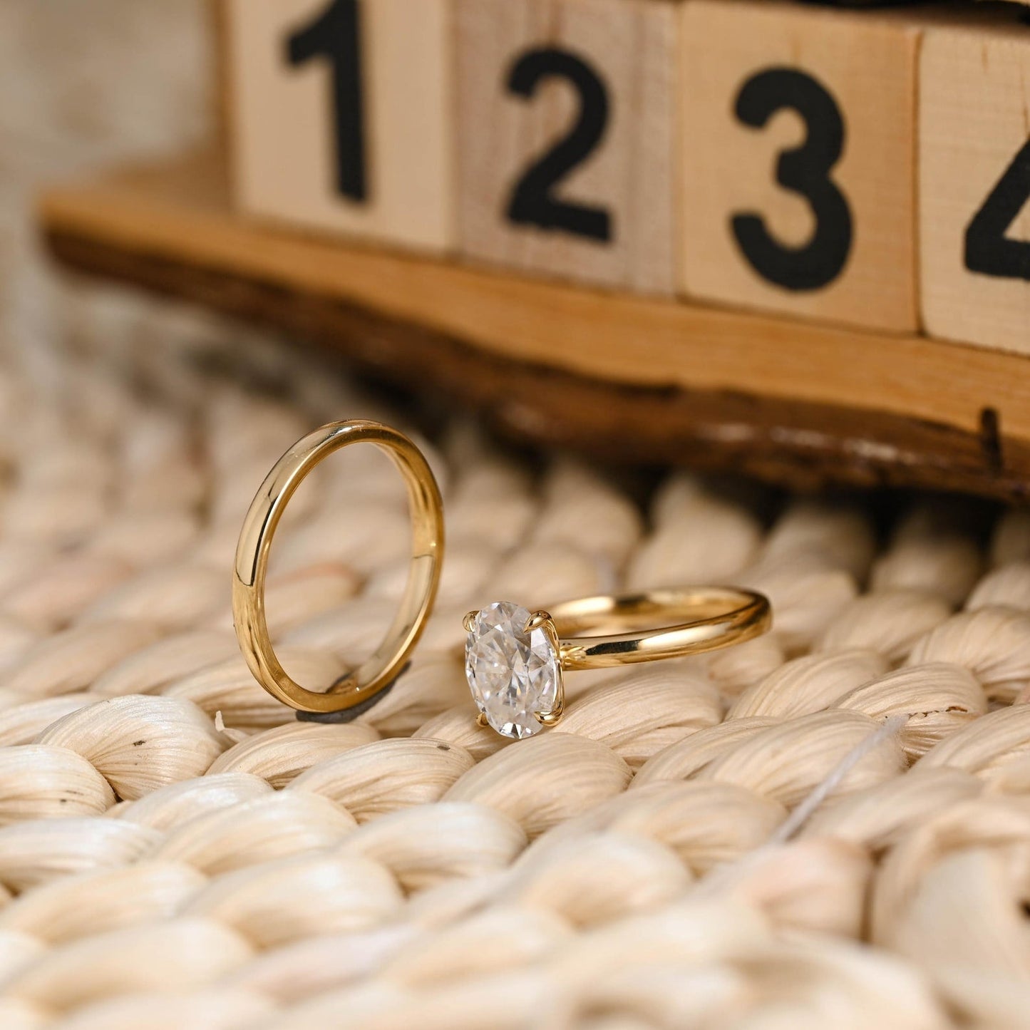 1.0 CT Round Solitaire Lab Grown Diamond Bridal Ring Set