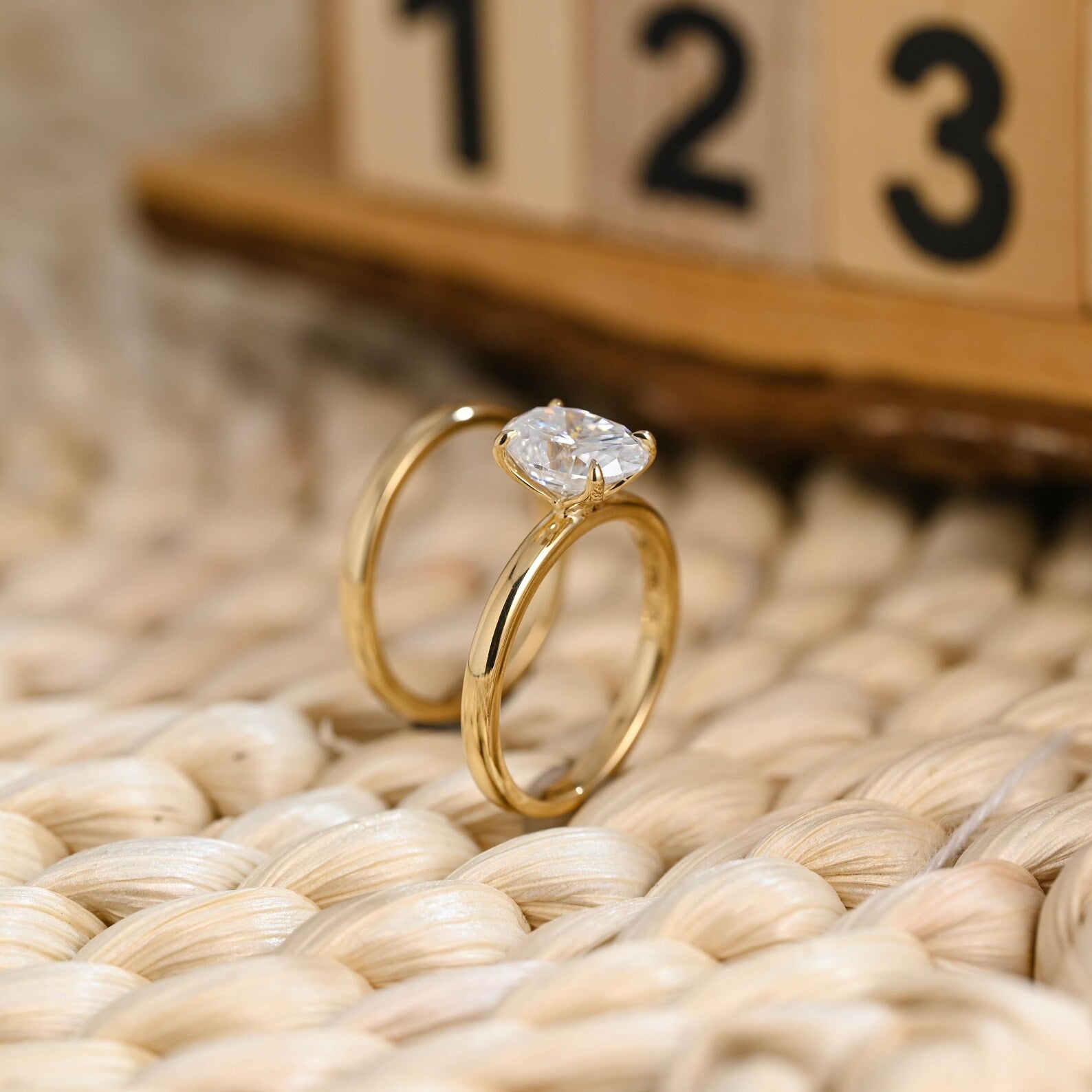 1.0 CT Round Solitaire Lab Grown Diamond Bridal Ring Set