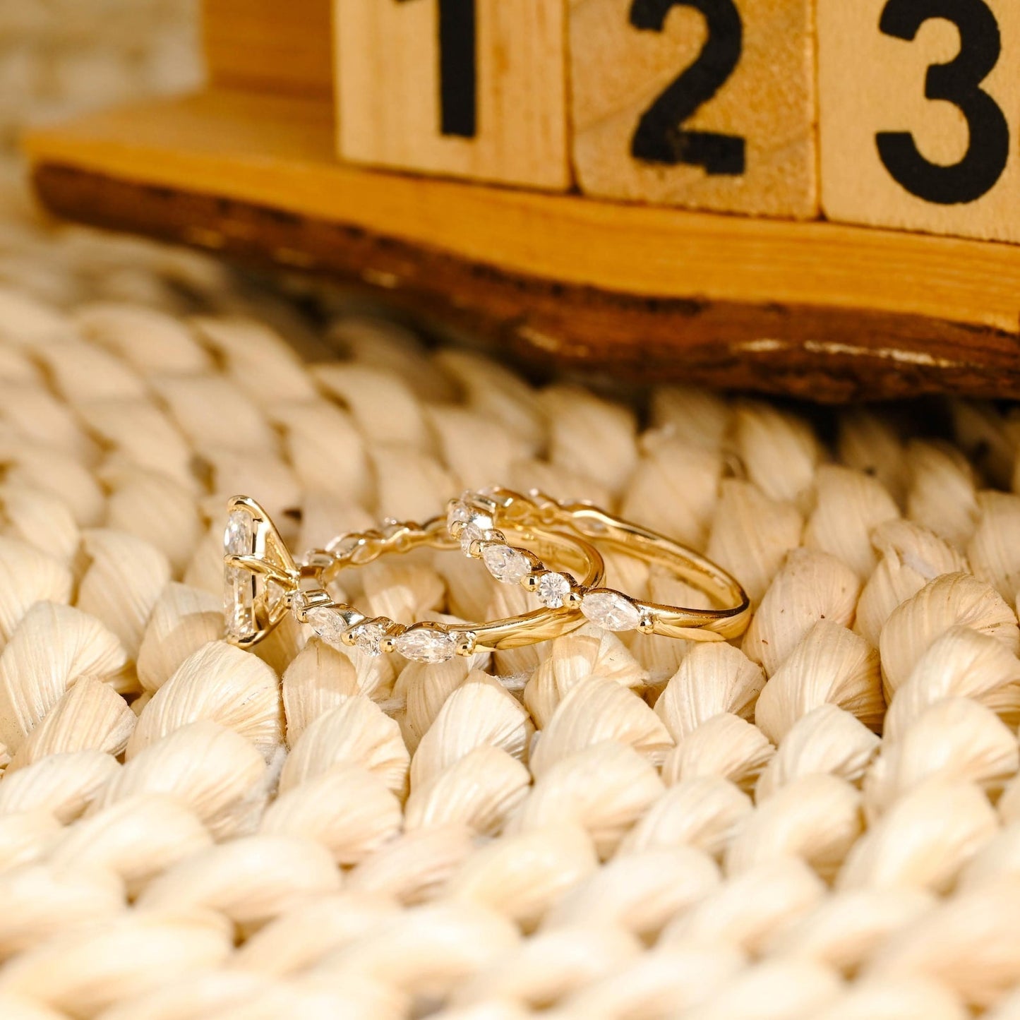1.0 CT Round Solitaire Lab Grown Diamond Bridal Ring Set
