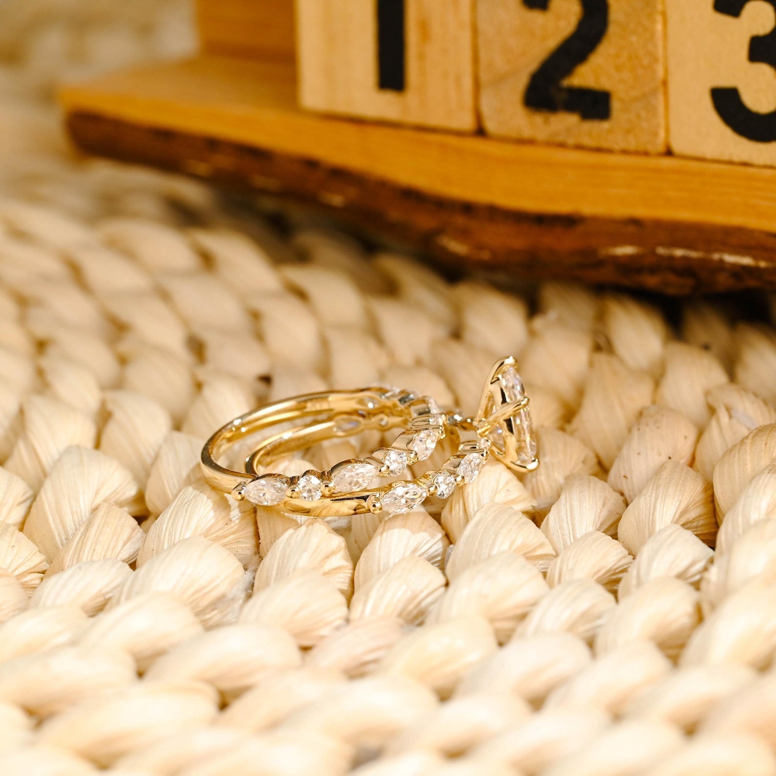 1.0 CT Round Solitaire Lab Grown Diamond Bridal Ring Set