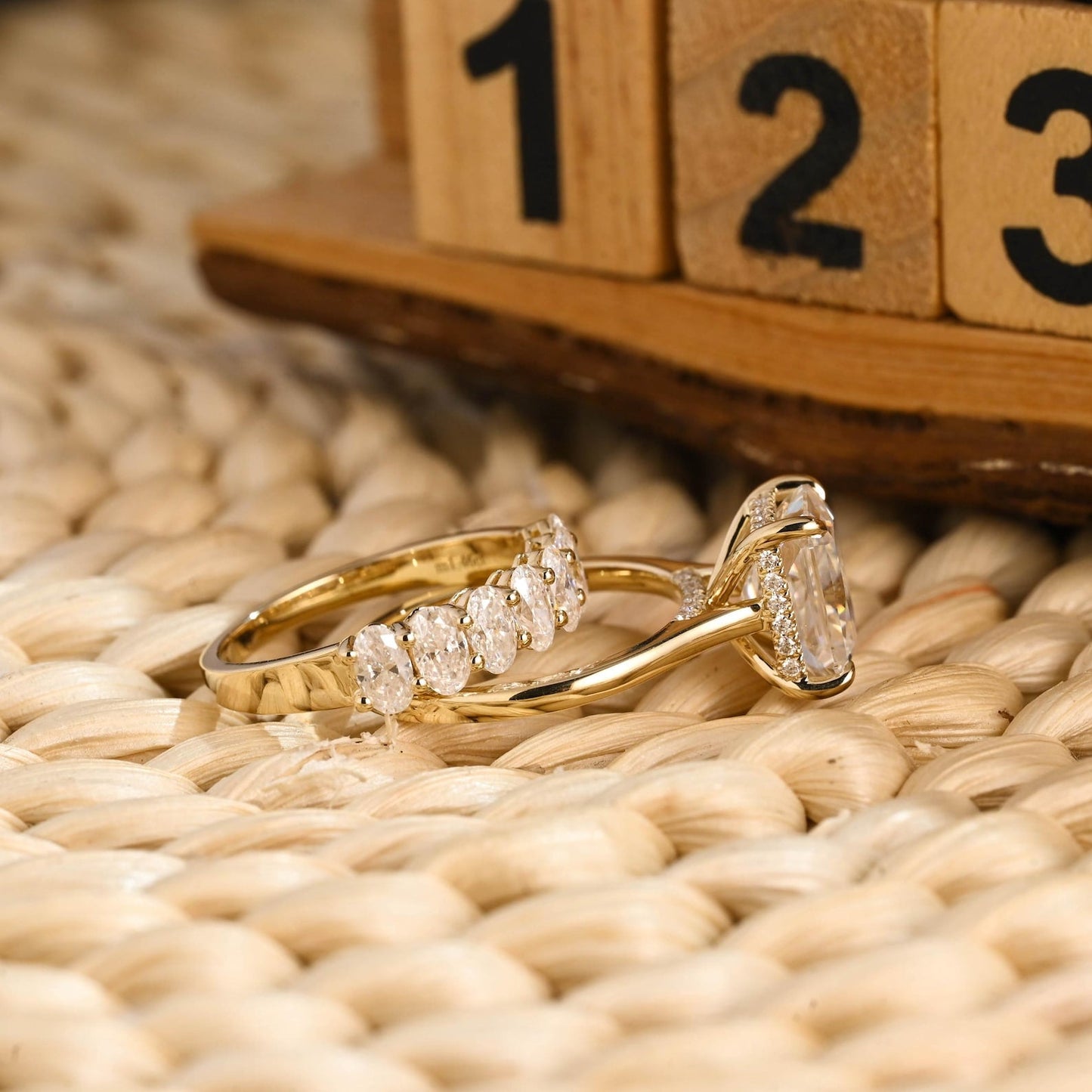 1.0 CT Round Solitaire Lab Grown Diamond Bridal Ring Set