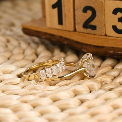 1.0 CT Round Solitaire Lab Grown Diamond Bridal Ring Set