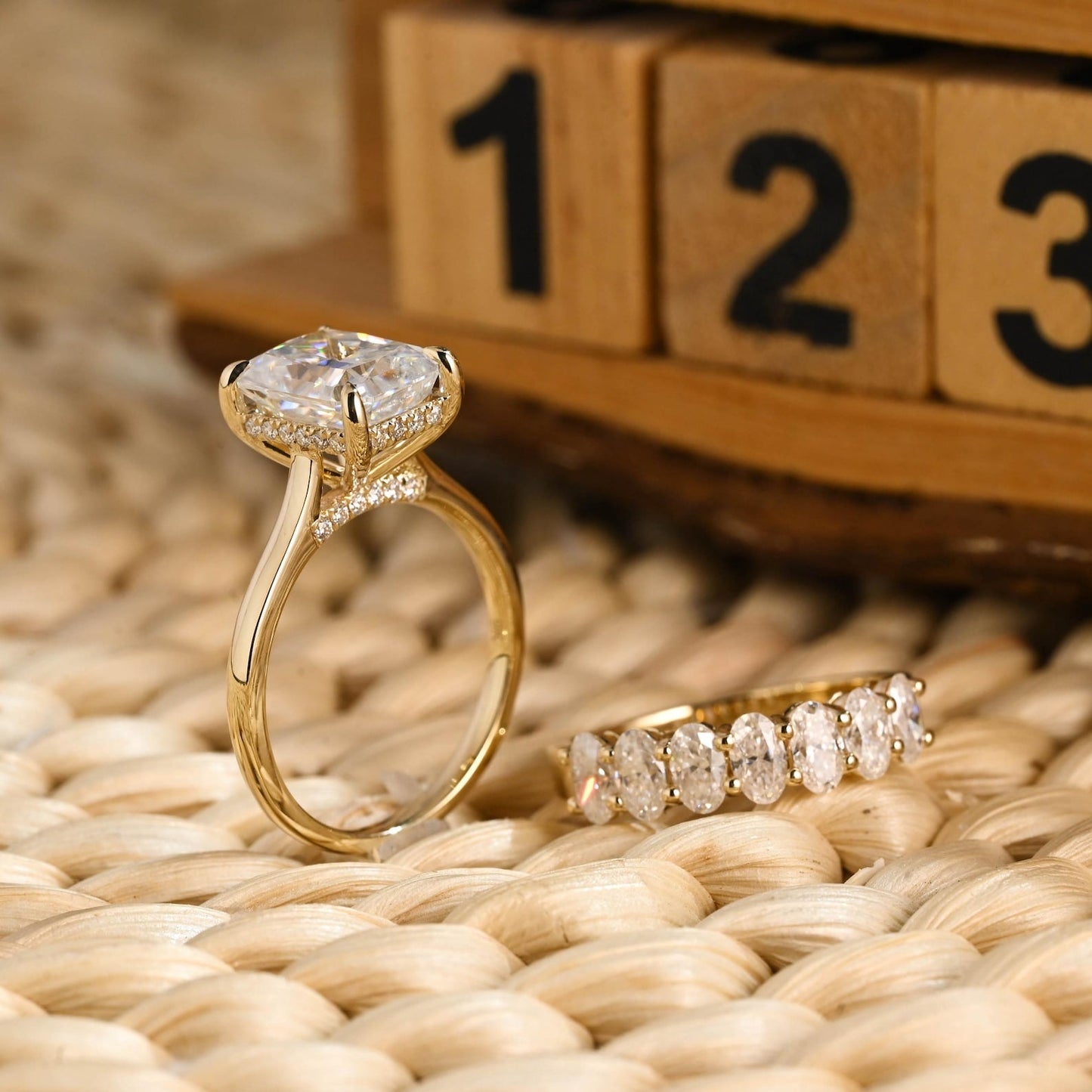 1.0 CT Round Solitaire Lab Grown Diamond Bridal Ring Set