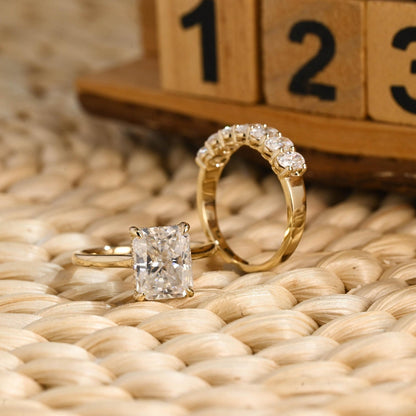 1.0 CT Round Solitaire Lab Grown Diamond Bridal Ring Set