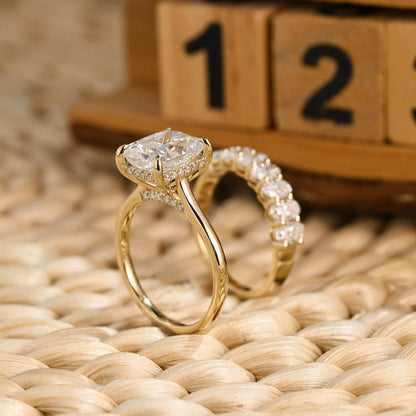 1.0 CT Round Solitaire Lab Grown Diamond Bridal Ring Set