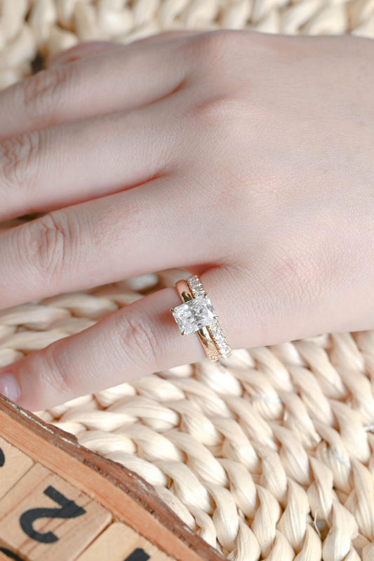 1.0 CT Round Solitaire Lab Grown Diamond Bridal Ring Set