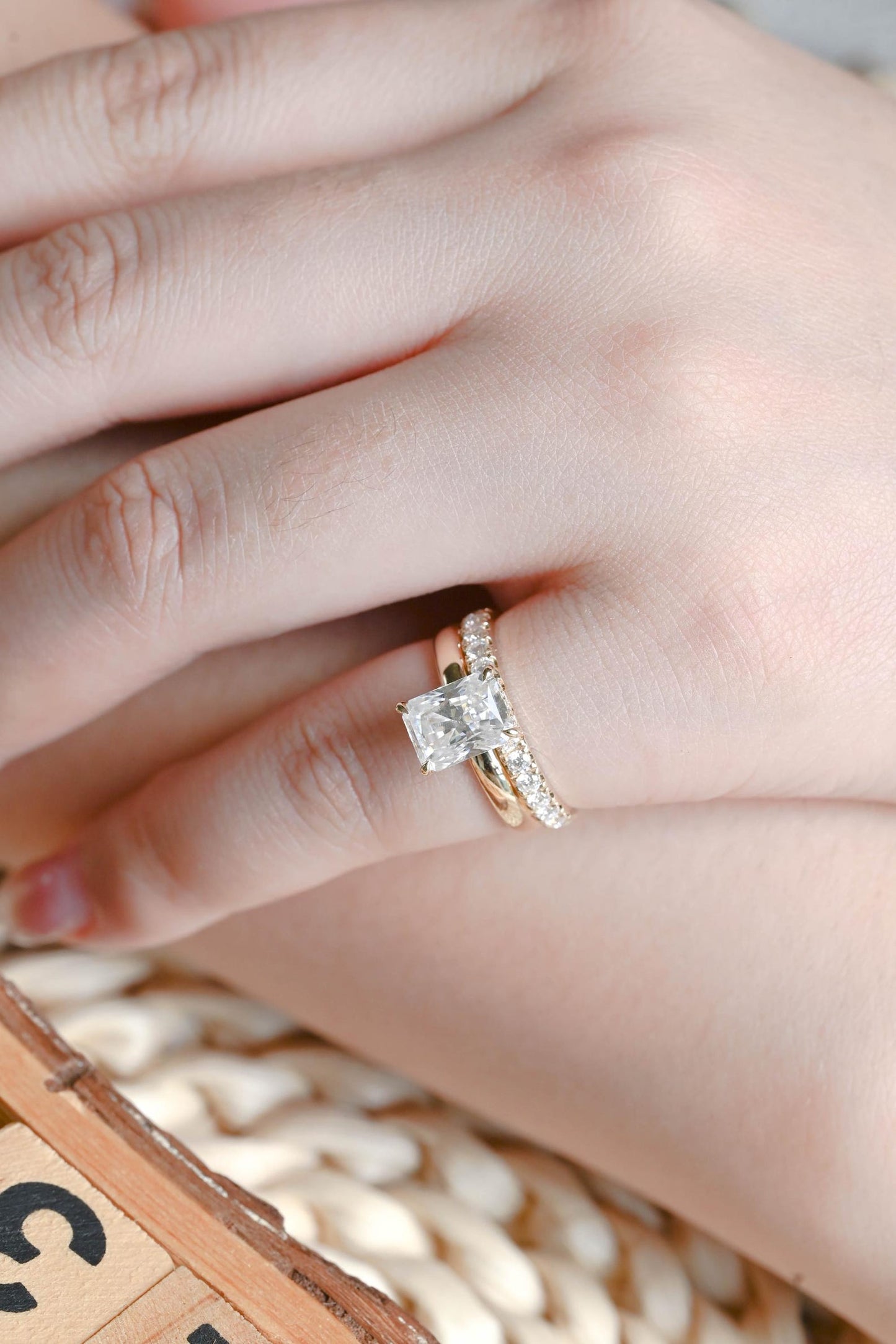 1.0 CT Round Solitaire Lab Grown Diamond Bridal Ring Set