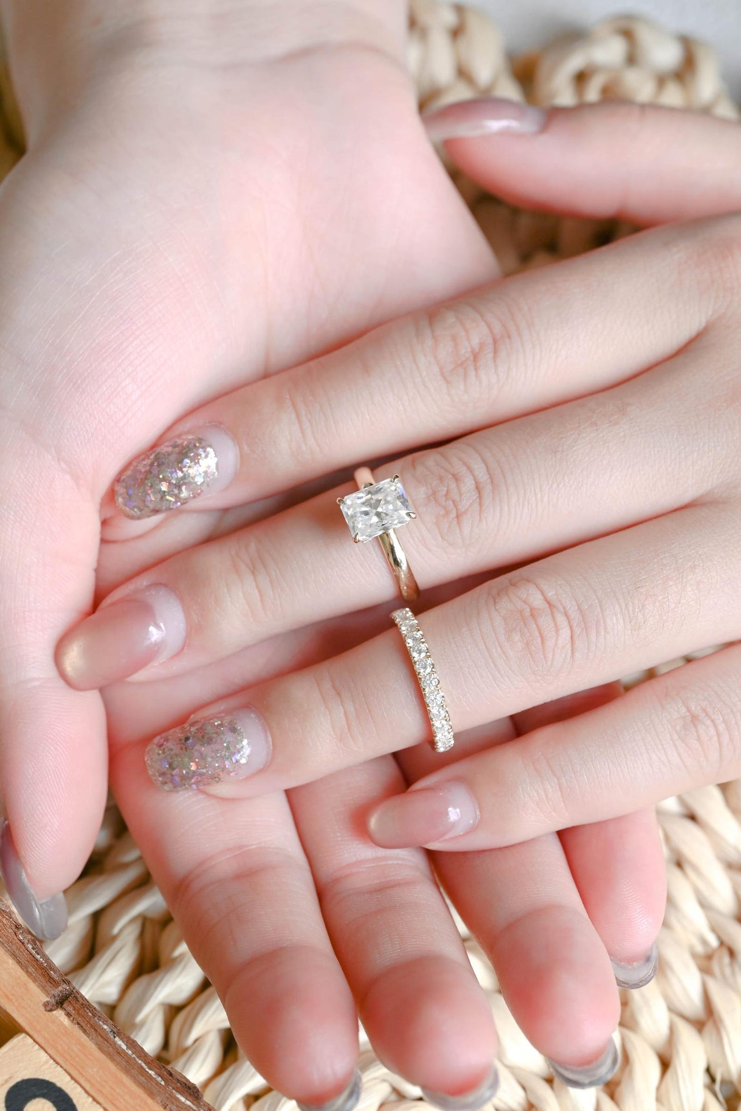 1.0 CT Round Solitaire Lab Grown Diamond Bridal Ring Set