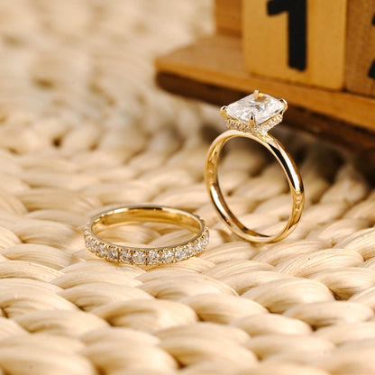 1.0 CT Round Solitaire Lab Grown Diamond Bridal Ring Set