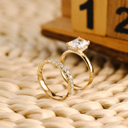 1.0 CT Round Solitaire Lab Grown Diamond Bridal Ring Set