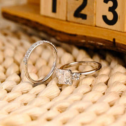 1.0 CT Round Solitaire Lab Grown Diamond Bridal Ring Set