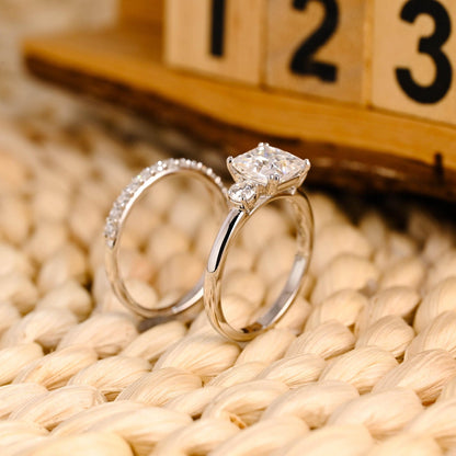 1.0 CT Round Solitaire Lab Grown Diamond Bridal Ring Set