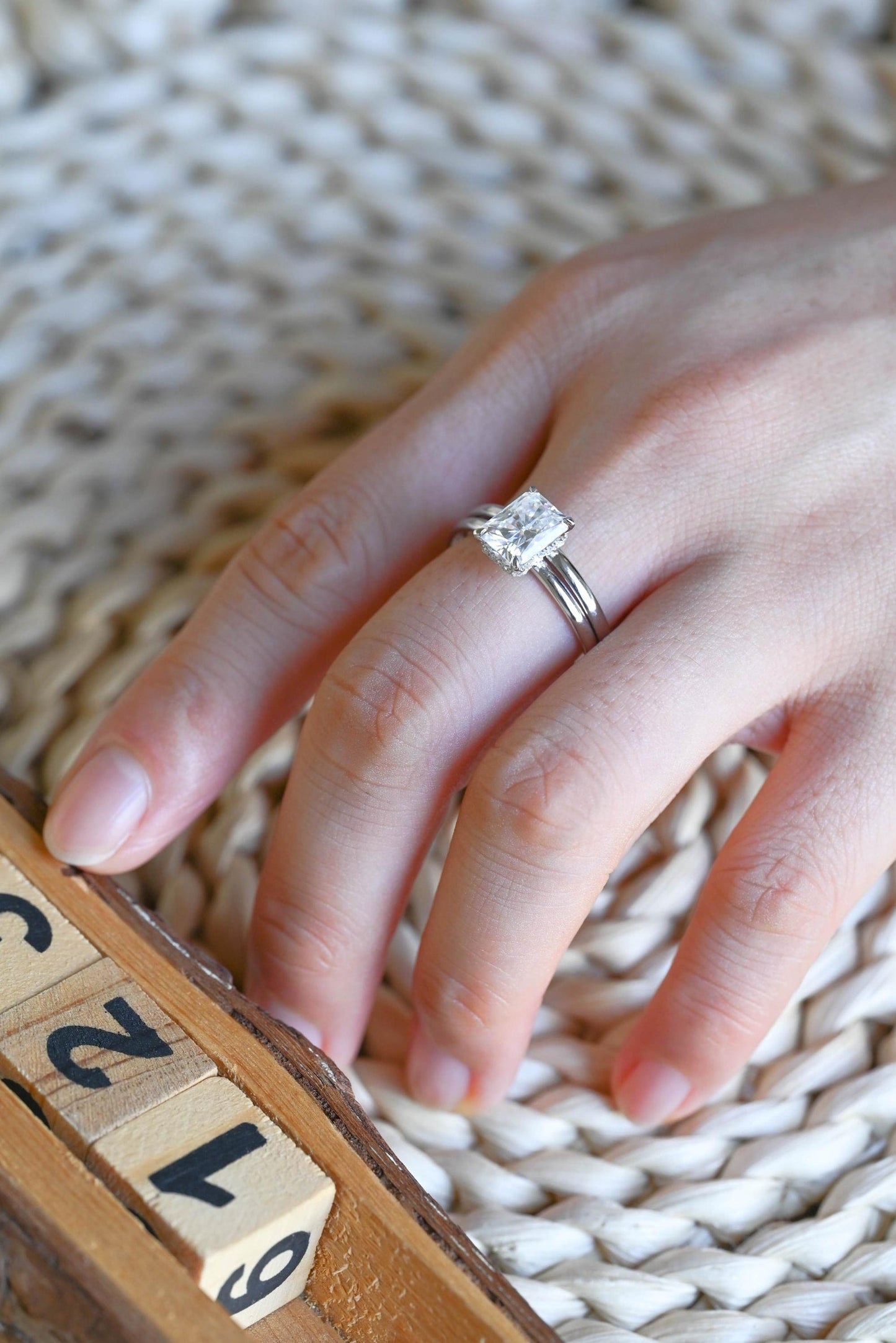 1.0 CT Round Solitaire Lab Grown Diamond Bridal Ring Set