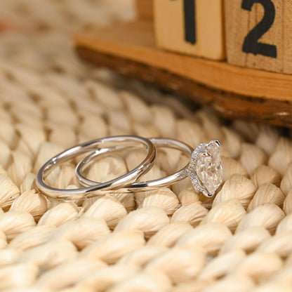 1.0 CT Round Solitaire Lab Grown Diamond Bridal Ring Set
