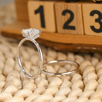 1.0 CT Round Solitaire Lab Grown Diamond Bridal Ring Set