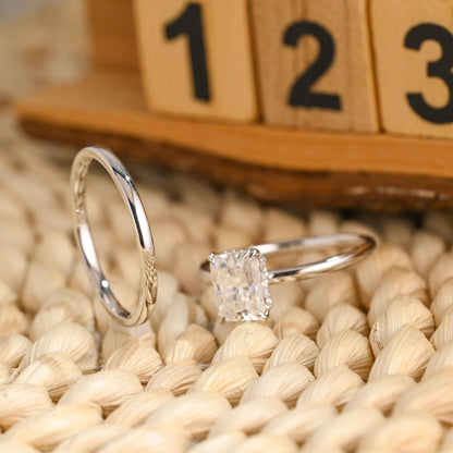 1.0 CT Round Solitaire Lab Grown Diamond Bridal Ring Set