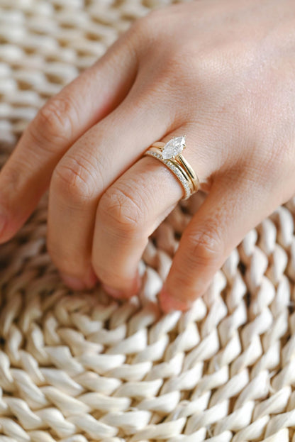1.0 CT Round Solitaire Lab Grown Diamond Bridal Ring Set