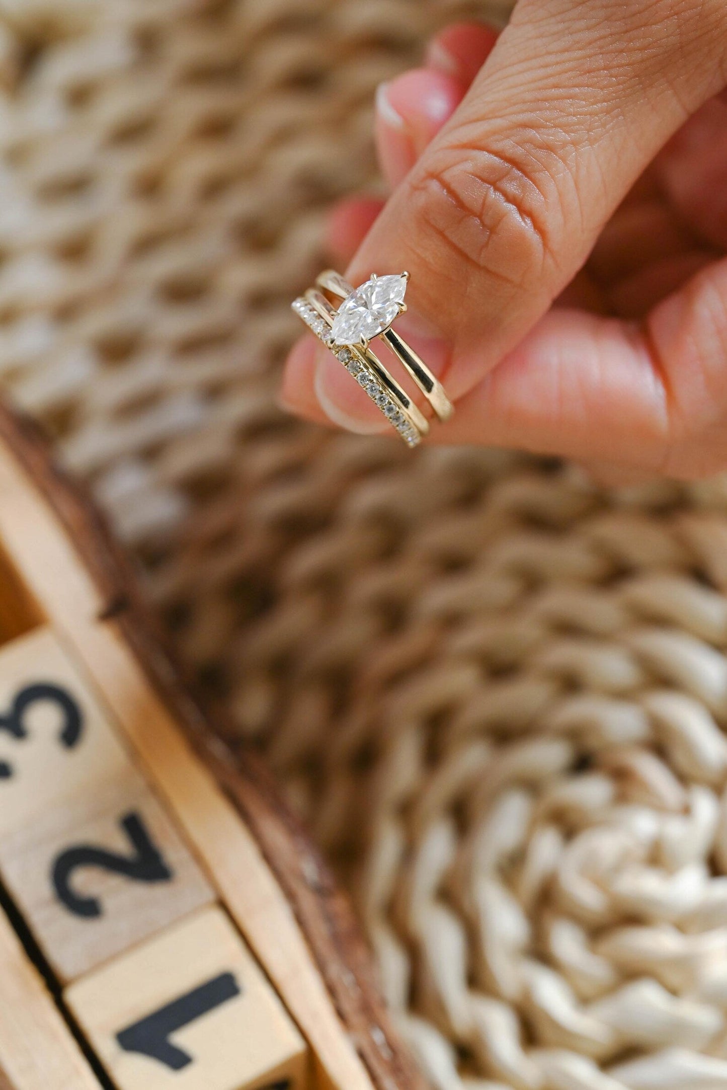 1.0 CT Round Solitaire Lab Grown Diamond Bridal Ring Set